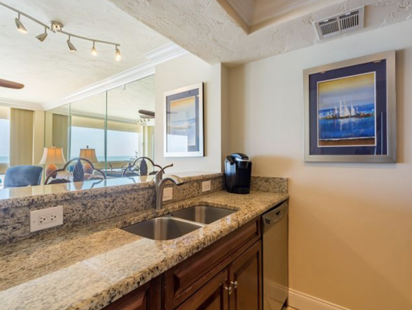 Views of the gulf from the bedroom and living room